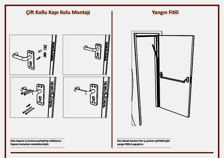 Çift Kollu Yangın Kapısı Kolu Montajı ve Yangın Fitili